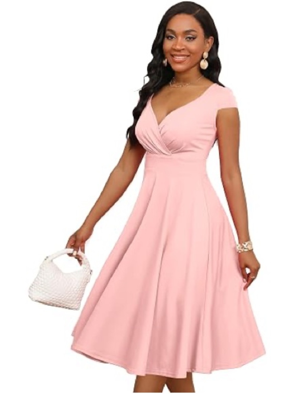Vintage-Inspired Red Fit & Flare Midi Dress Retro 1950s Style